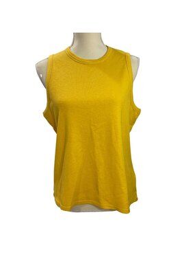 Marled Essentials Knit Tank Top Women's Size XL Yellow Gold Mustard Cotton Modal